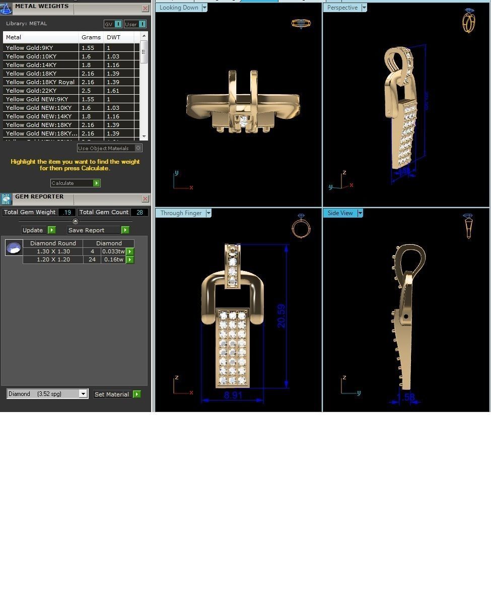 Solitaire Women Pendant 3dm STl OBJ FBX Render Details 3D print model_1