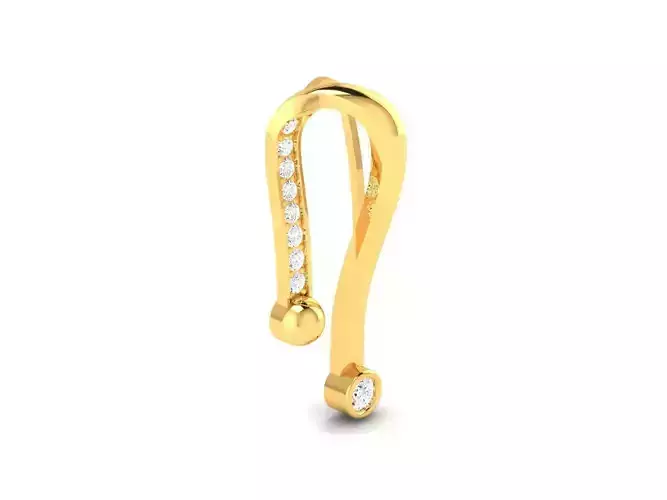 Solitaire Women Pendant 3dm STl OBJ FBX Render Details 3D print model