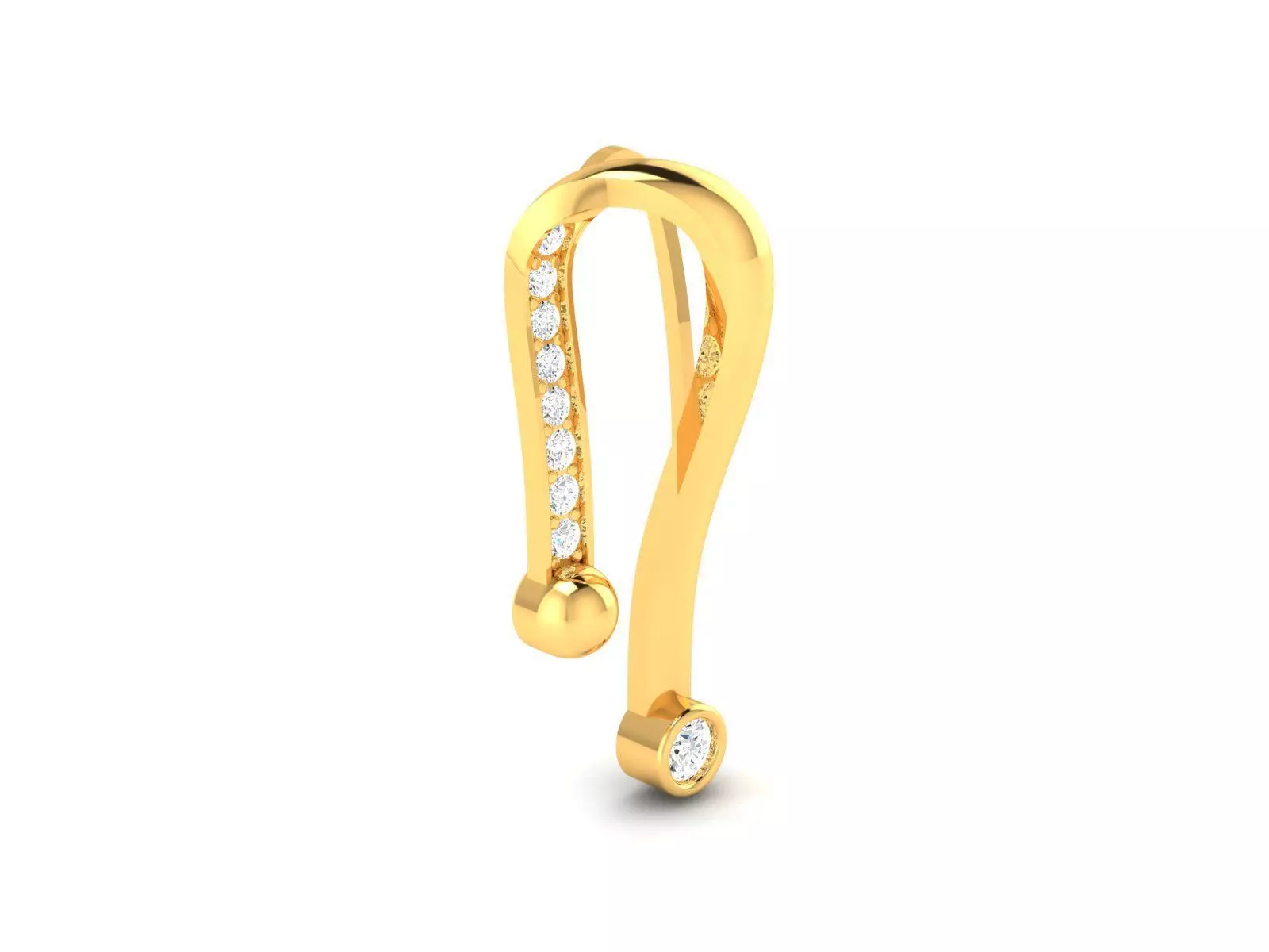 Solitaire Women Pendant 3dm STl OBJ FBX Render Details 3D print model_0