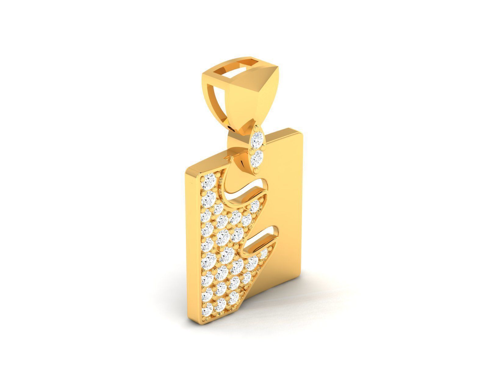 Solitaire Women Pendant 3dm STl OBJ FBX Render Details 3D print model_1