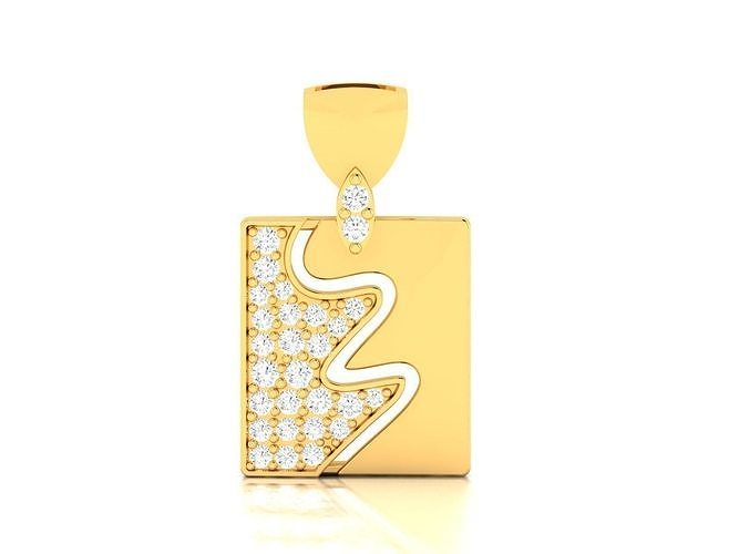 Solitaire Women Pendant 3dm STl OBJ FBX Render Details 3D print model