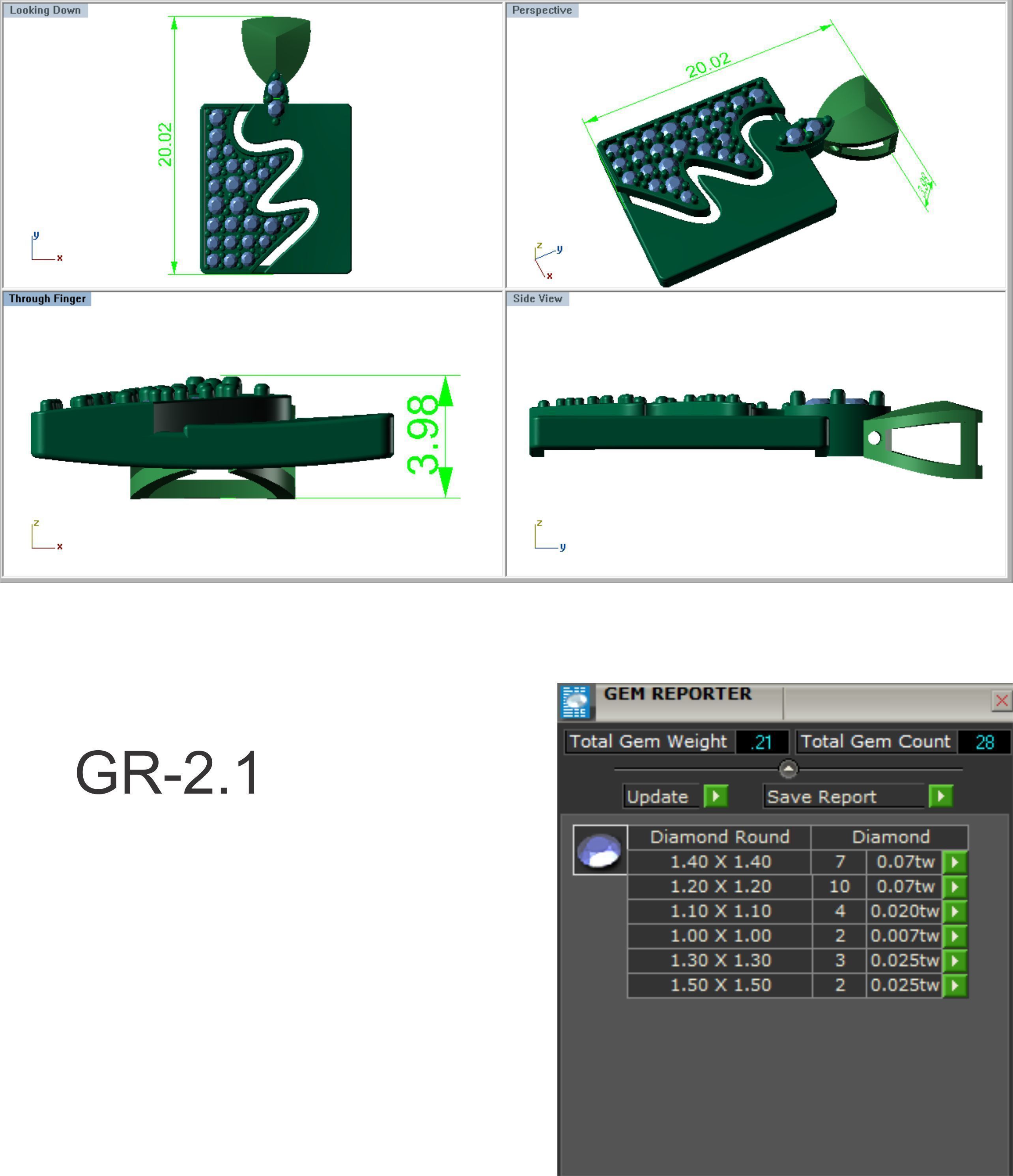 Solitaire Women Pendant 3dm STl OBJ FBX Render Details 3D print model_6