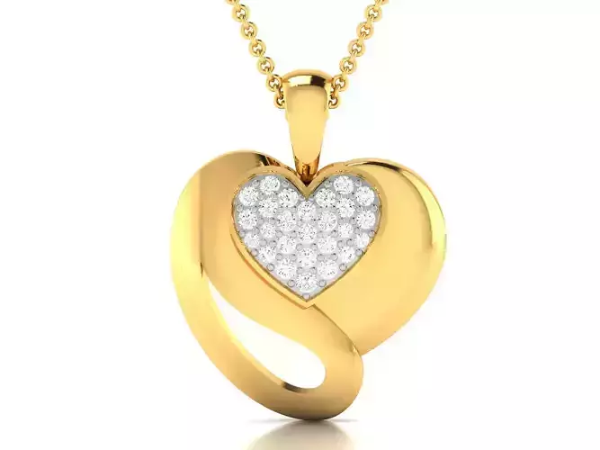 Solitaire Women Heart Pendant 3dm STl OBJ FBX Render Details 3D print model Solitaire Women Heart Pendant 3dm STl OBJ FBX Render Details 3D print model