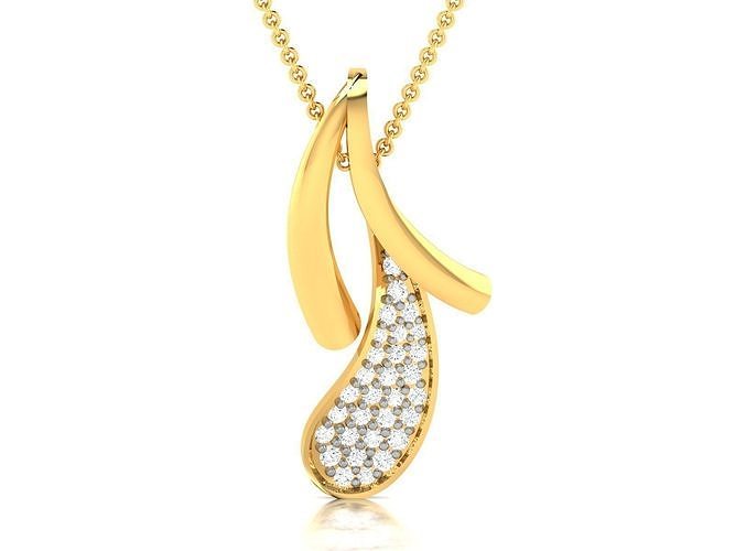 Solitaire Women Pendant 3dm STl OBJ FBX Render Details 3D print model