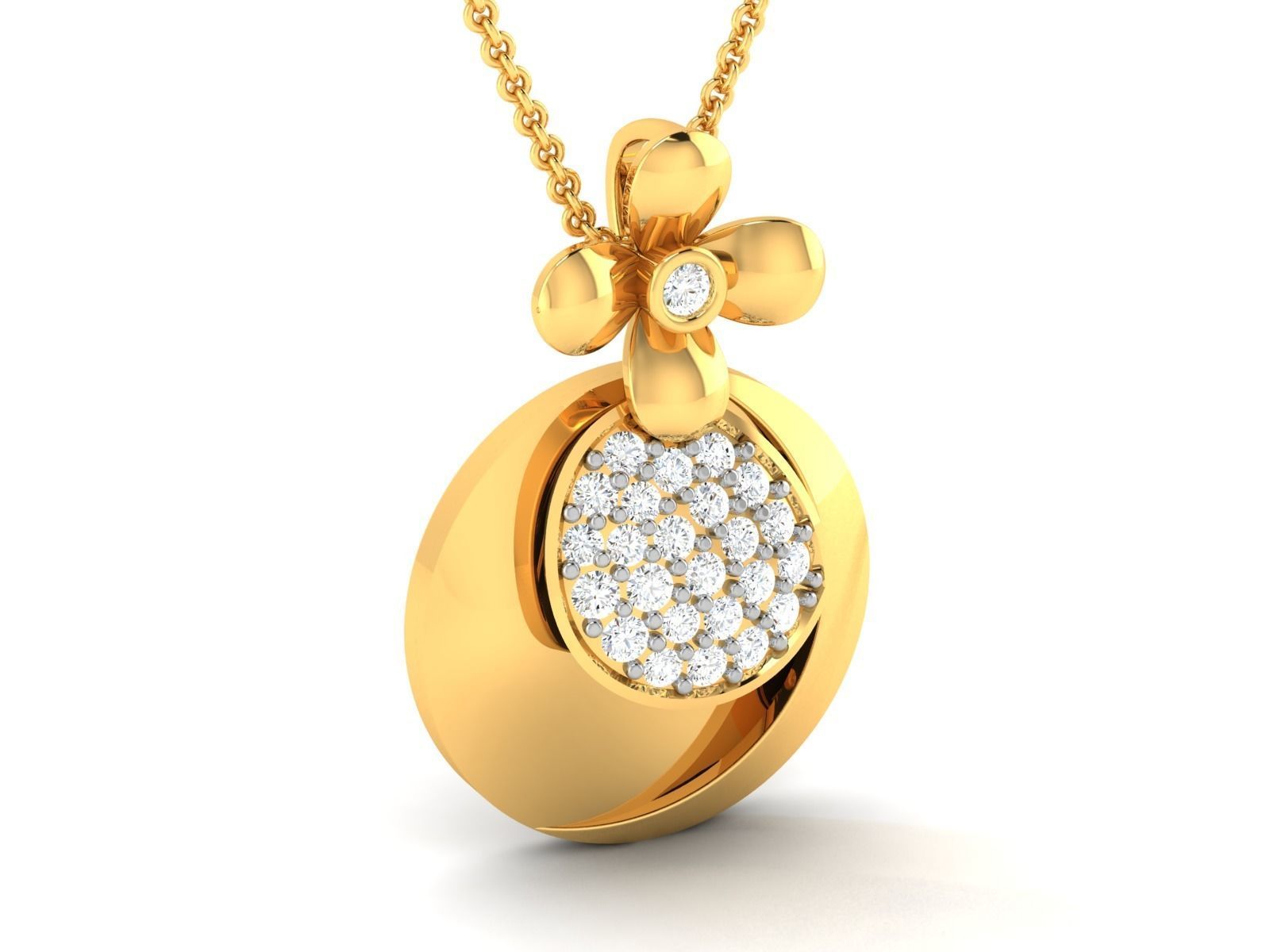 Solitaire Women Pendant 3dm STl OBJ FBX Render Details 3D print model_2