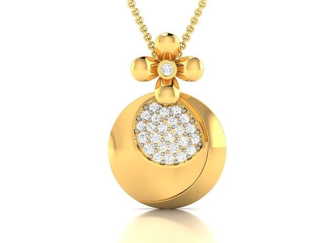 Solitaire Women Pendant 3dm STl OBJ FBX Render Details 3D print model