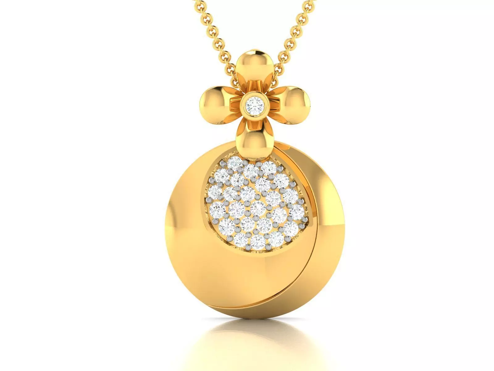 Solitaire Women Pendant 3dm STl OBJ FBX Render Details 3D print model_0