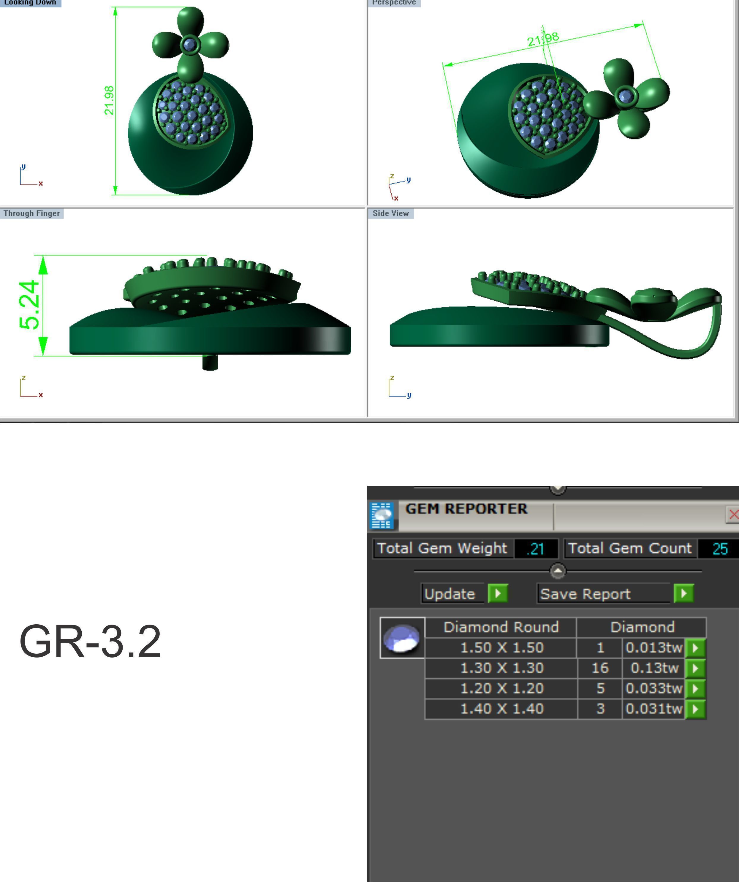 Solitaire Women Pendant 3dm STl OBJ FBX Render Details 3D print model_6