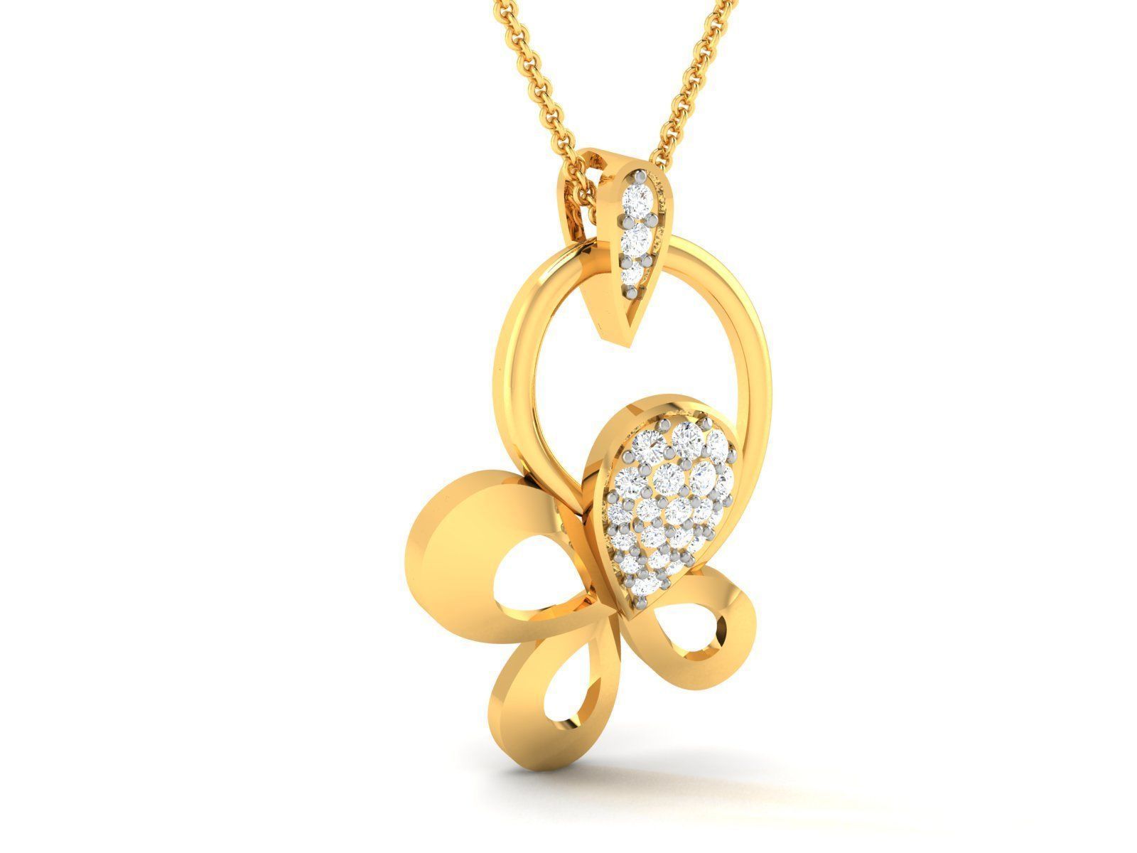 Solitaire Women Pendant 3dm STl OBJ FBX Render Details 3D print model_1