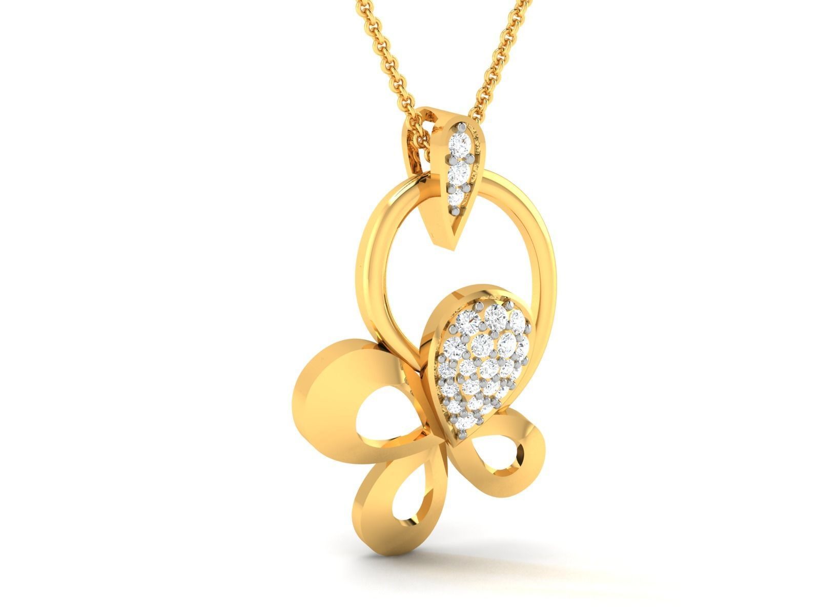 Solitaire Women Pendant 3dm STl OBJ FBX Render Details 3D print model_2