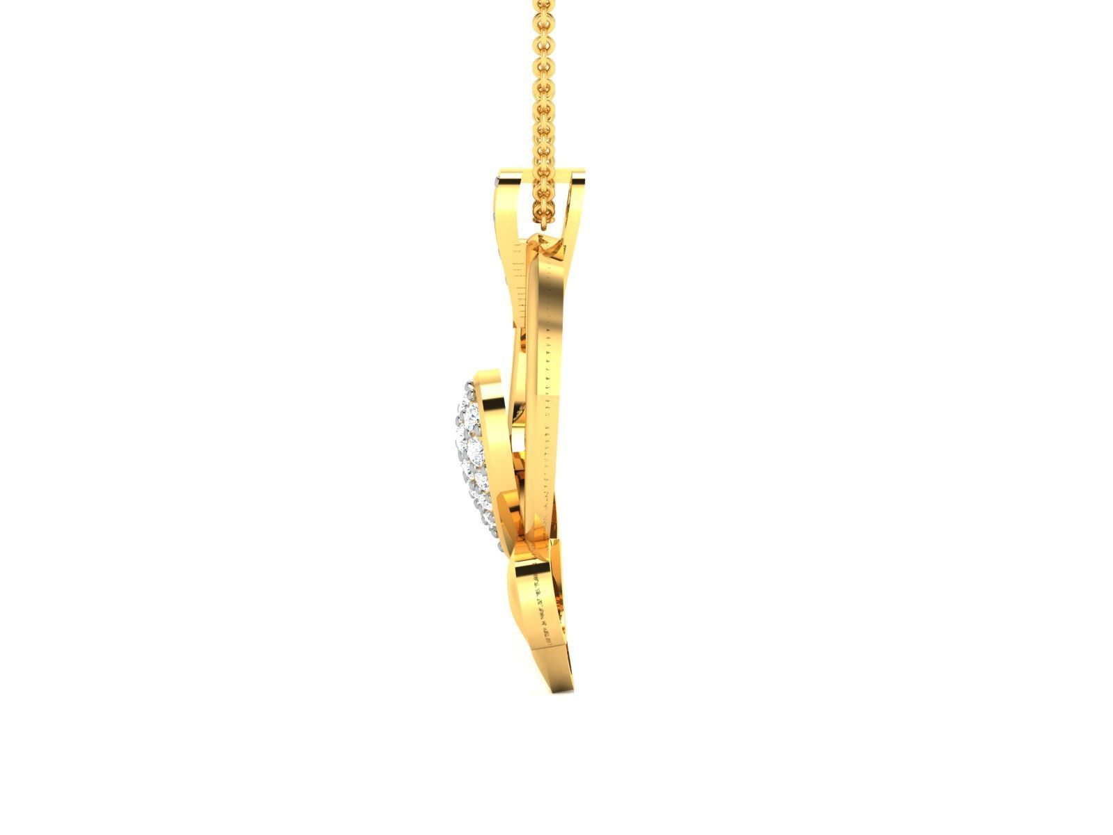 Solitaire Women Pendant 3dm STl OBJ FBX Render Details 3D print model_5