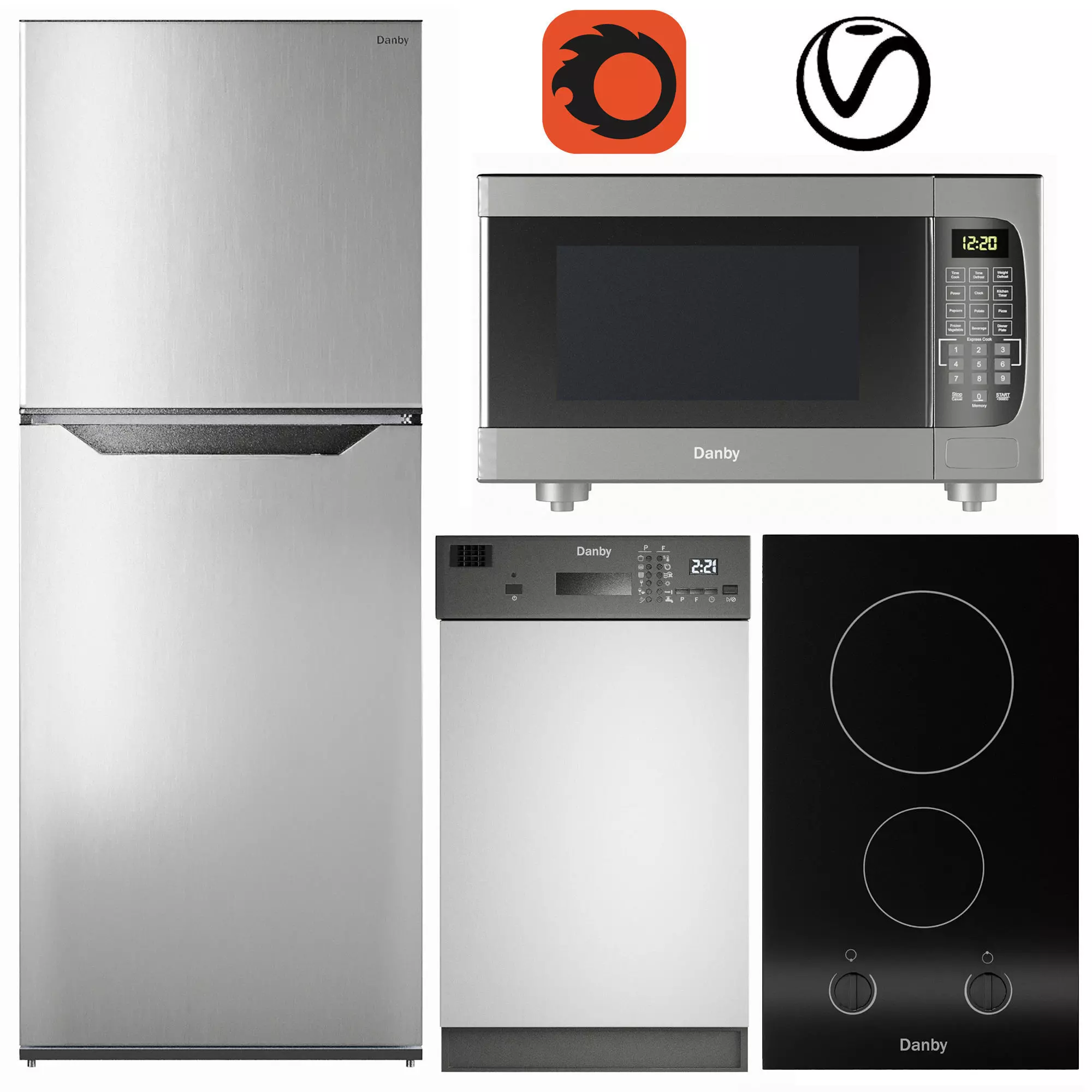 Danby Appliance Set Low-poly 3D model_0