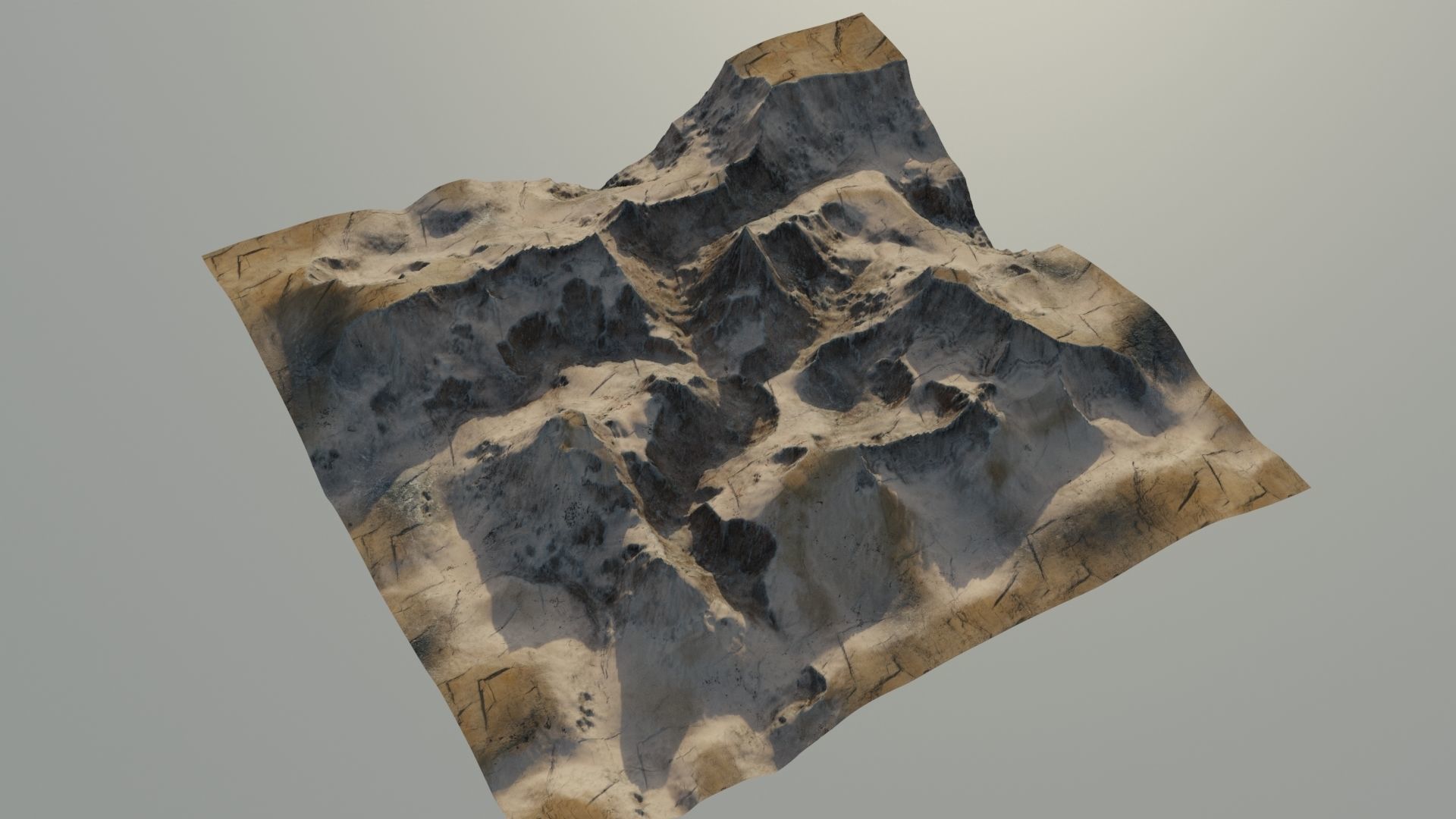 Landscape 3D model mountain Low-poly 3D model_3