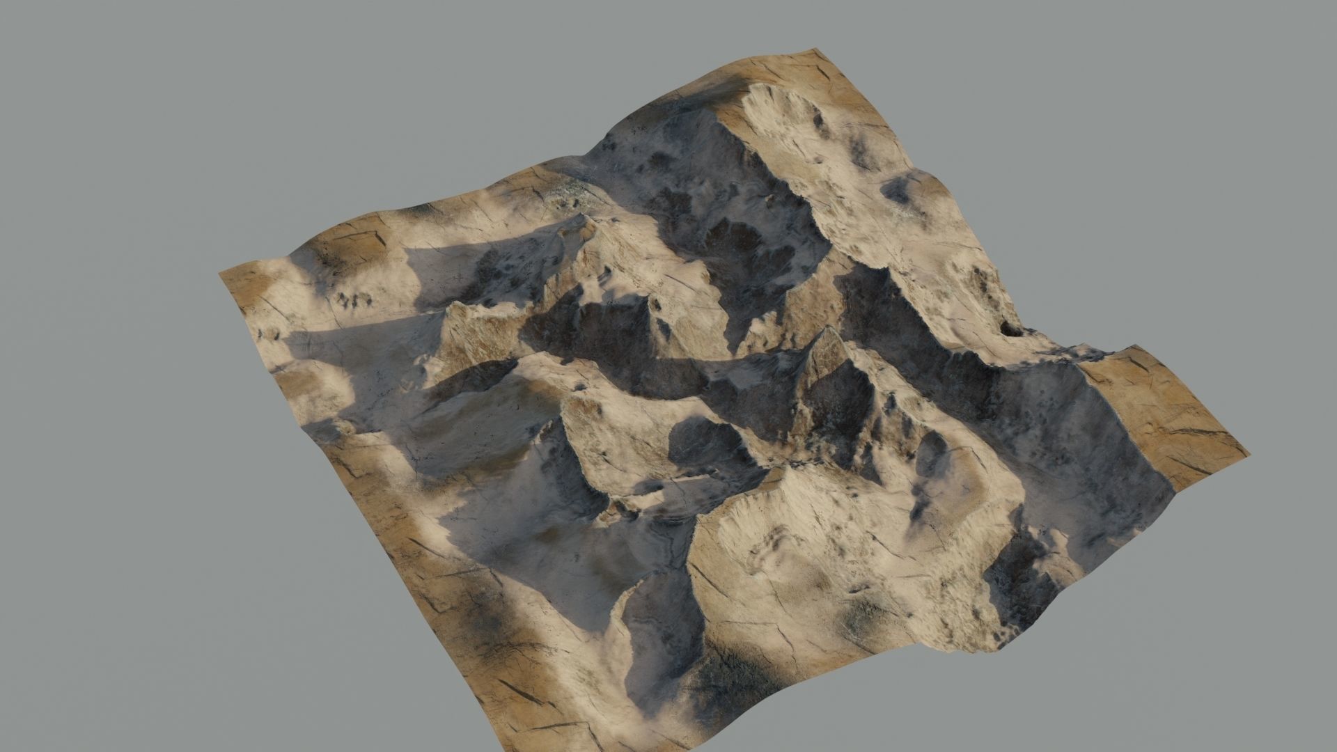 Landscape 3D model mountain Low-poly 3D model_1