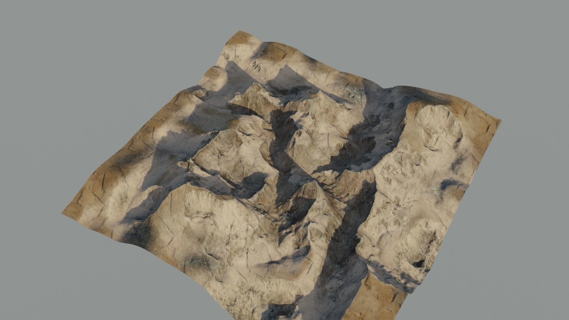 Landscape 3D model mountain Low-poly 3D model_10