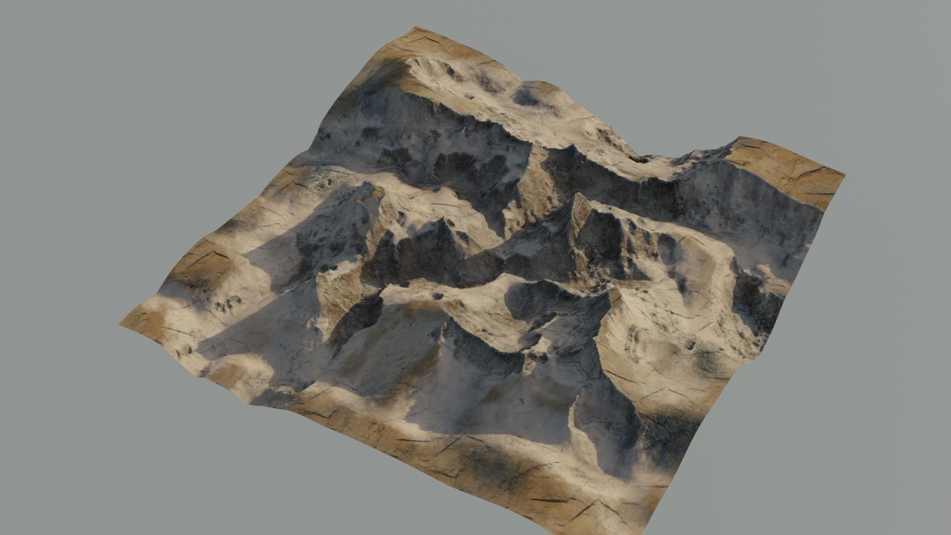 Landscape 3D model mountain Low-poly 3D model_2