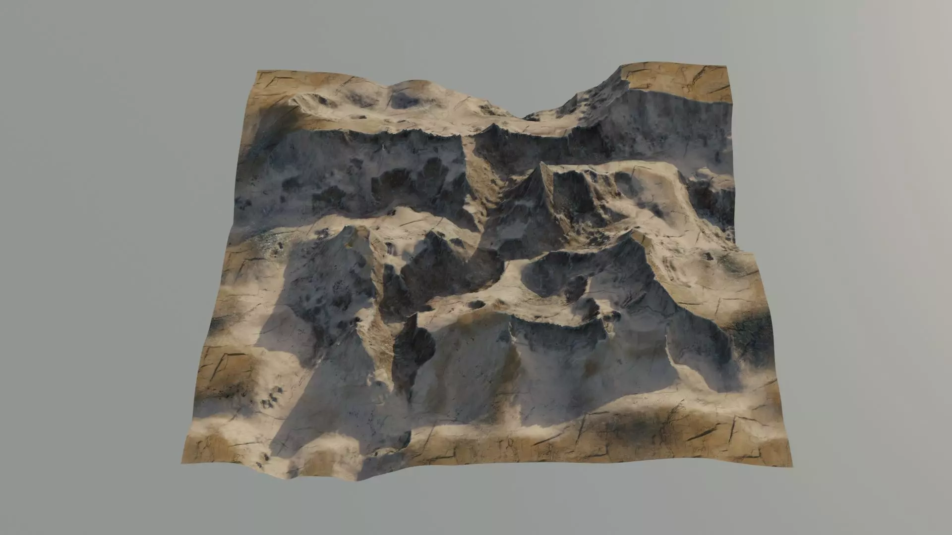 Landscape 3D model mountain Low-poly 3D model_0