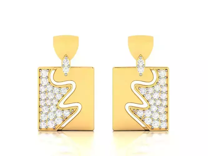 Solitaire Women Earring 3dm STl OBJ FBX Render Details 3D print model