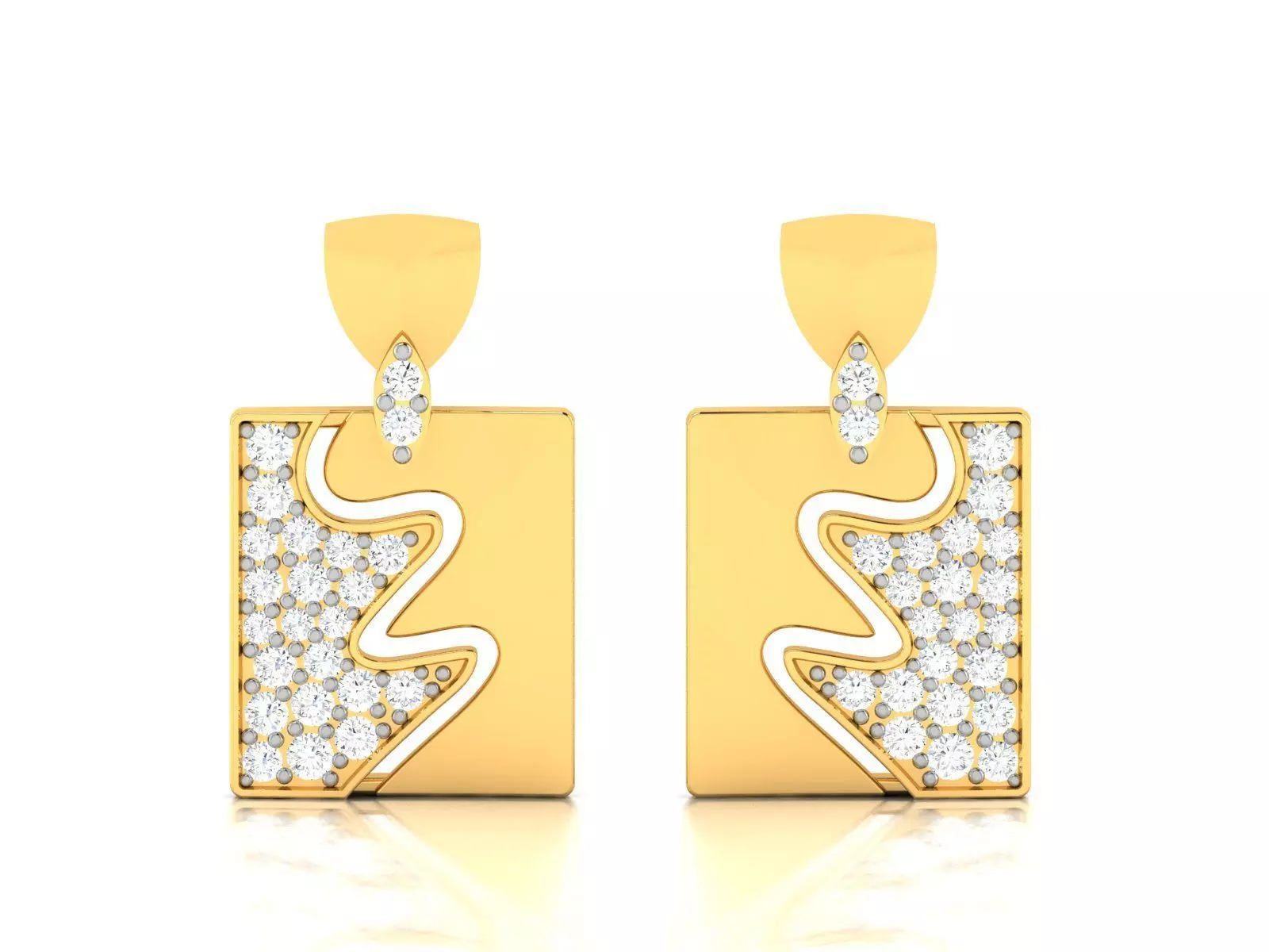 Solitaire Women Earring 3dm STl OBJ FBX Render Details 3D print model_0