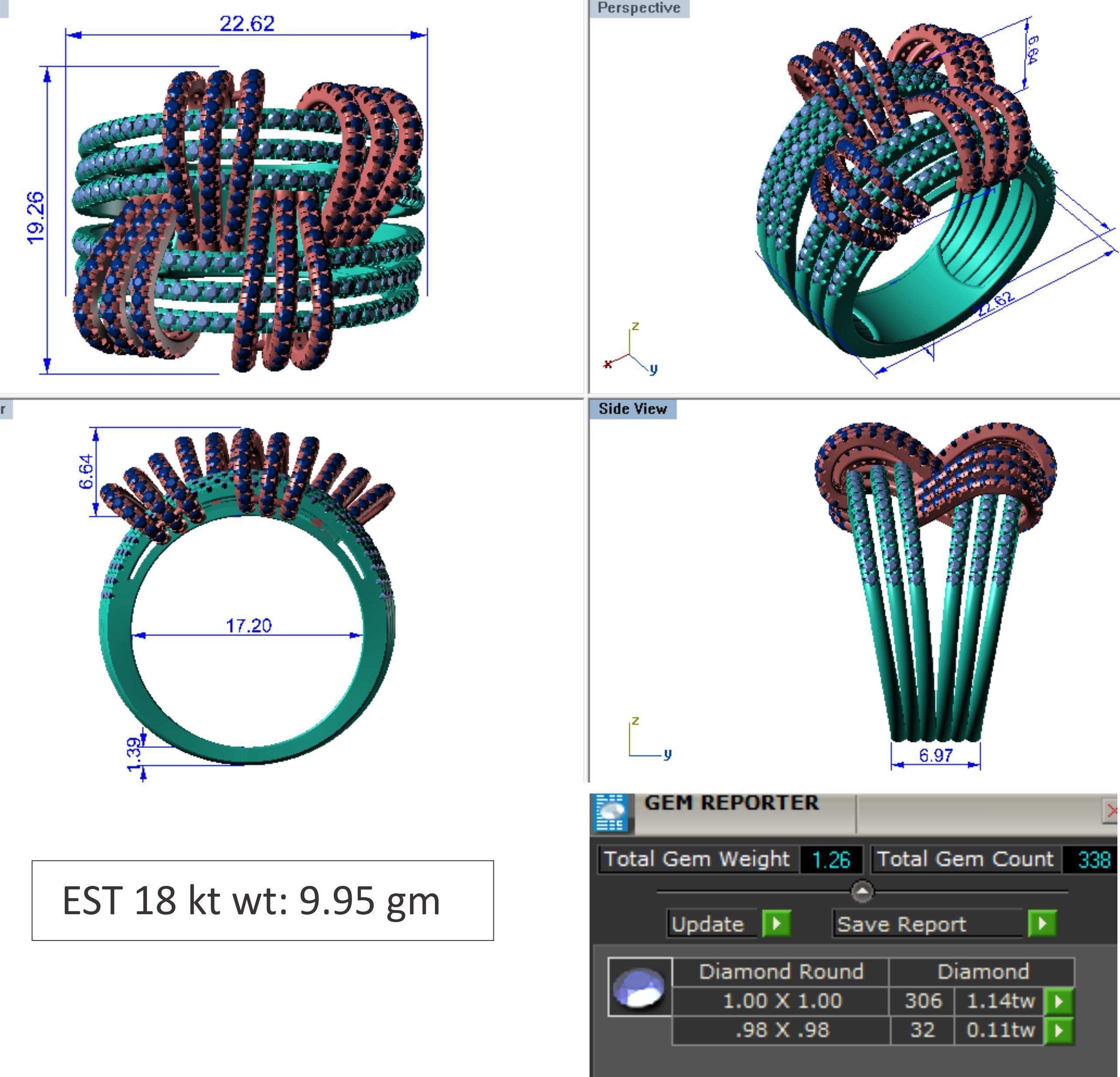 Women Engagement Wedding Ring 3dm STl OBJ FBX Render Details 3D print model_8