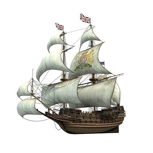 England sailing warship 3D model