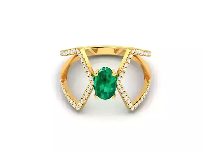 Engagement Wedding Oval Stone Ring  3D print model
