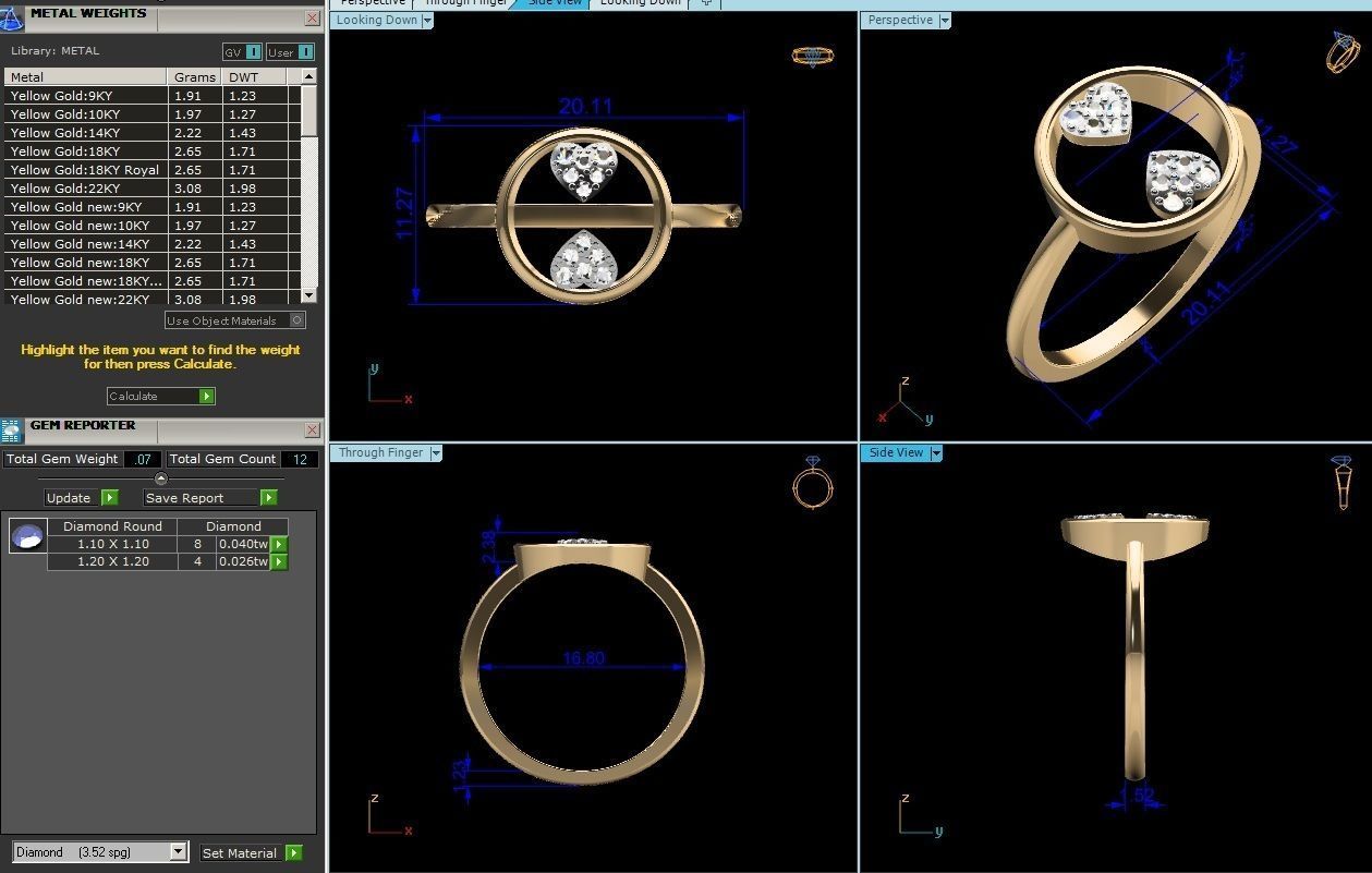 Engagement Wedding Ring 3dm STl OBJ FBX Render Details 3D print model_2