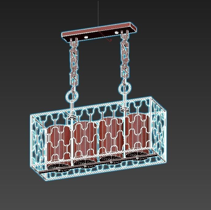 dunkan-2021-04-sp-5 four light chandelier with caged glass sh... 3D model_5