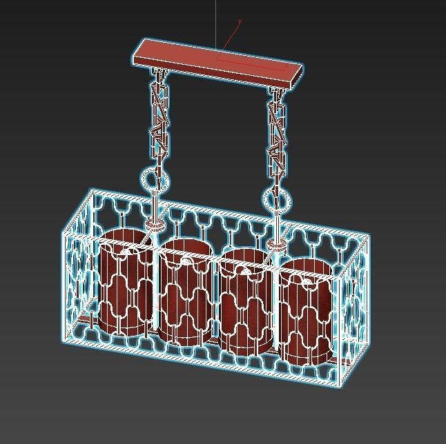 dunkan-2021-04-sp-5 four light chandelier with caged glass sh... 3D model_4