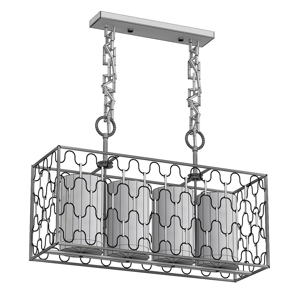 dunkan-2021-04-sp-5 four light chandelier with caged glass sh... 3D model_1