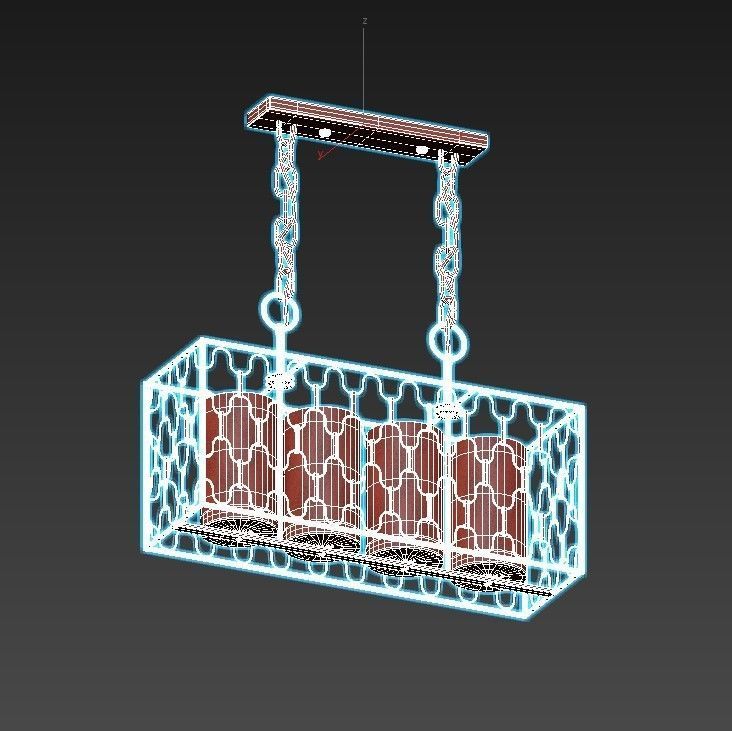 dunkan-2021-04-sp-5 four light chandelier with caged glass sh... 3D model_2