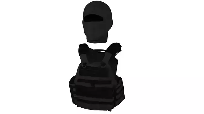 Bulletproof Vest and Mask 3D Model Free 3D model