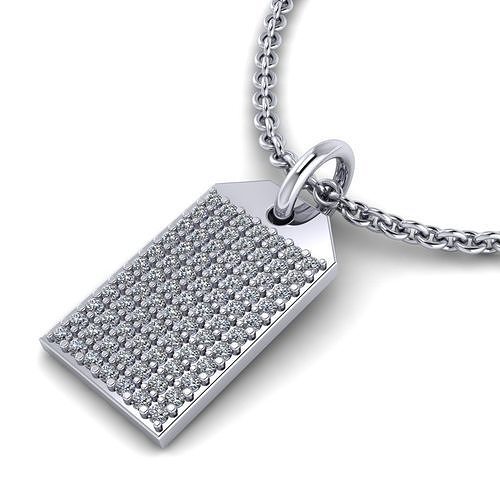 Charm ID Tag Diamond Pendant 3D print model