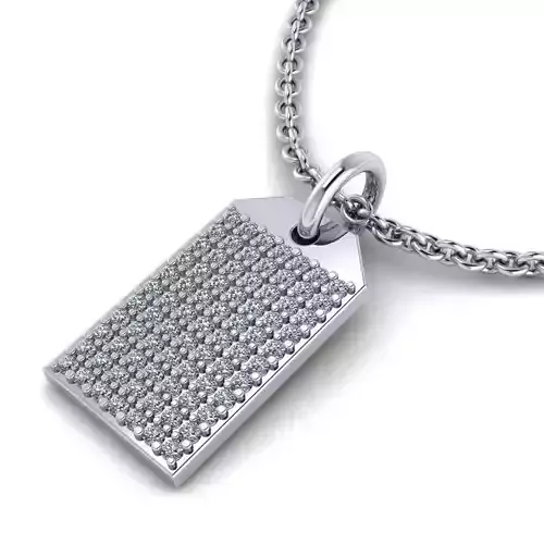 Charm ID Tag Diamond Pendant