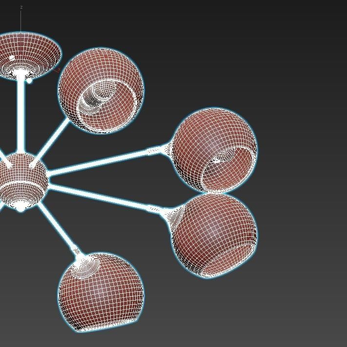 lagos-a2708pl-8bk modern chandelier with six glass globes 3D model_4