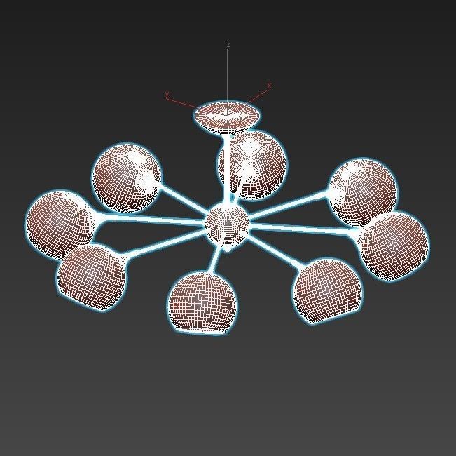 lagos-a2708pl-8bk modern chandelier with six glass globes 3D model_3