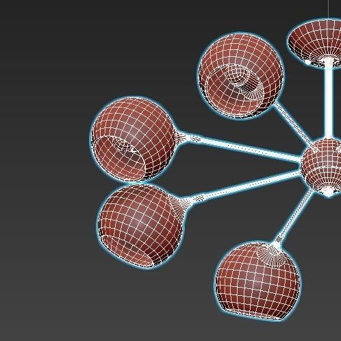 lagos-a2708pl-8bk modern chandelier with six glass globes 3D model_5