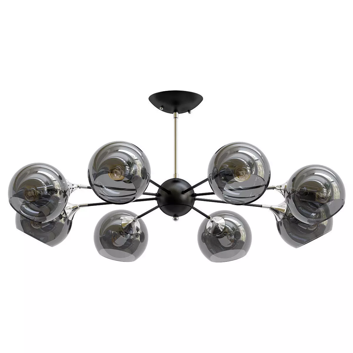 lagos-a2708pl-8bk modern chandelier with six glass globes 3D model_0