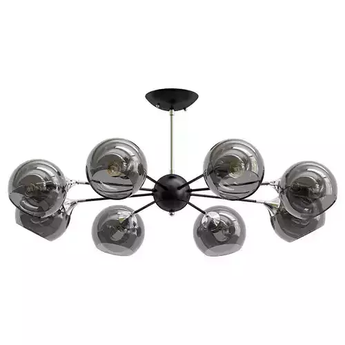lagos-a2708pl-8bk modern chandelier with six glass globes