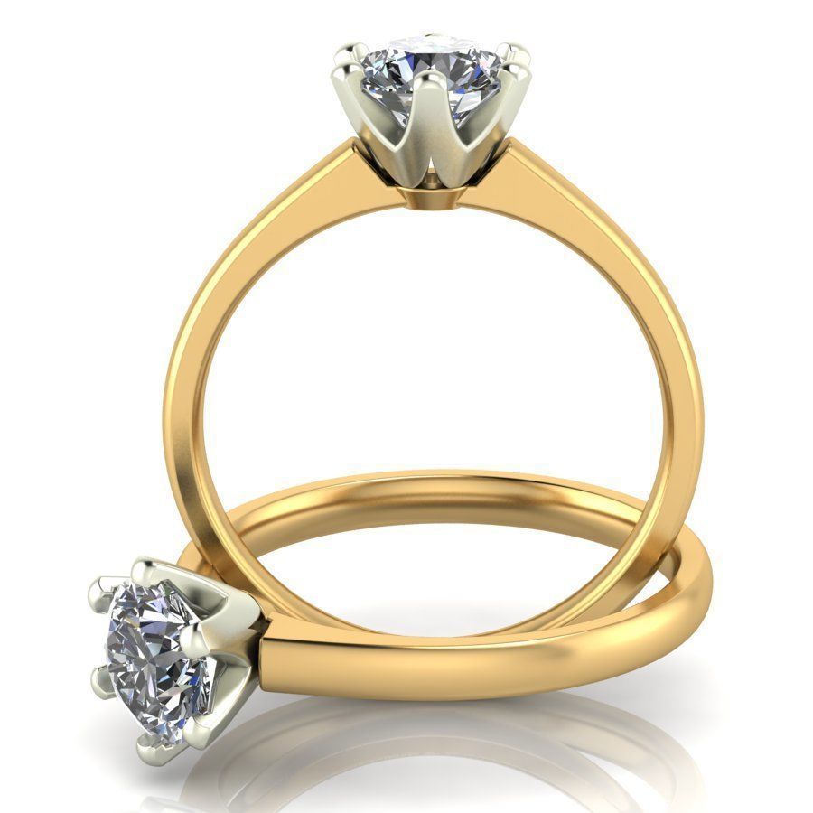 Solitaire diamond ring style I  3D print model_4