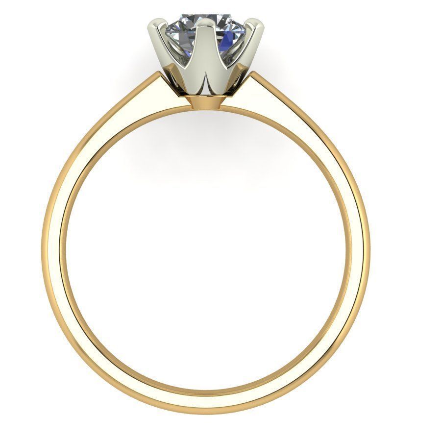 Solitaire diamond ring style I  3D print model_6