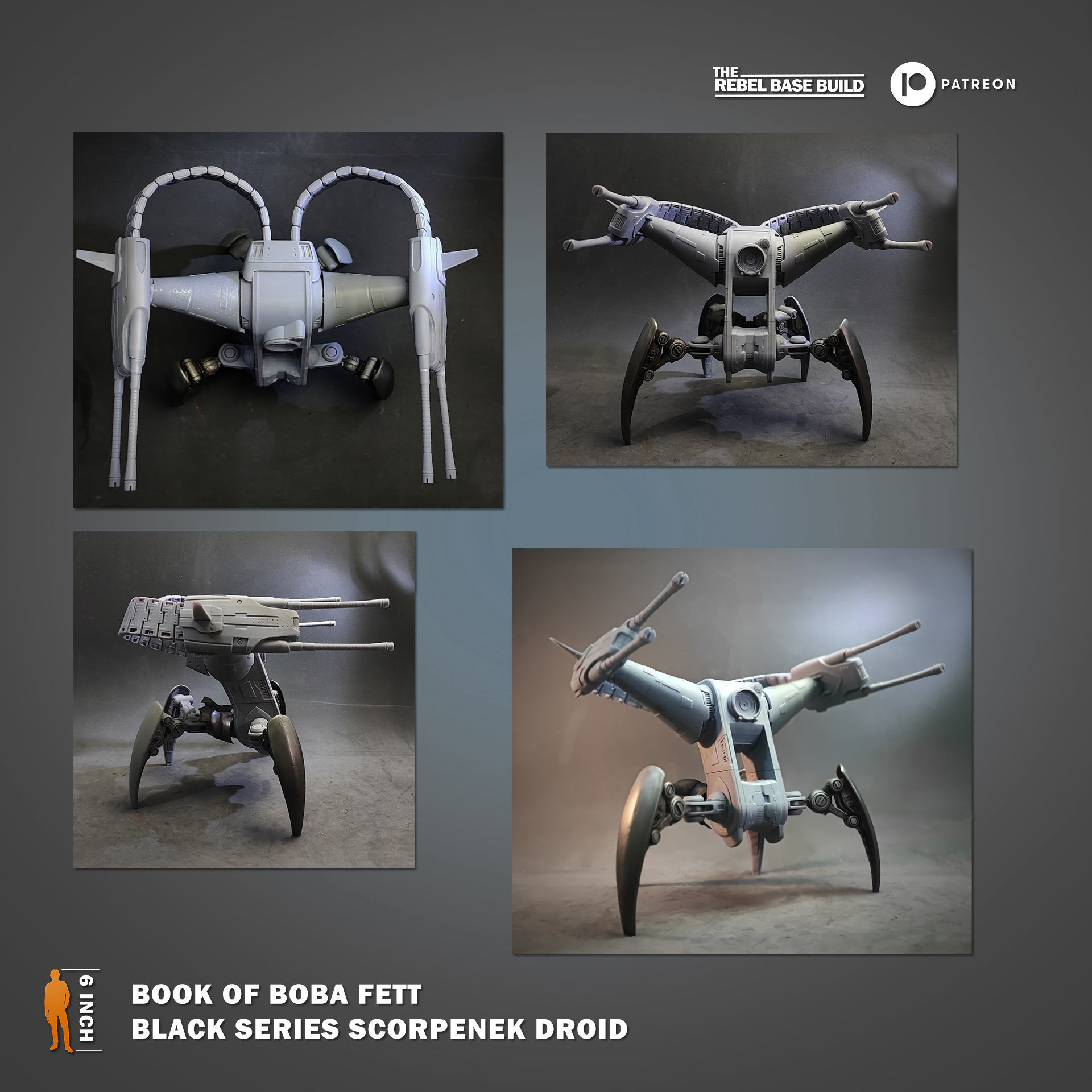 Black Series Scorpenek Droid - cut for smaller printers 3D model_8