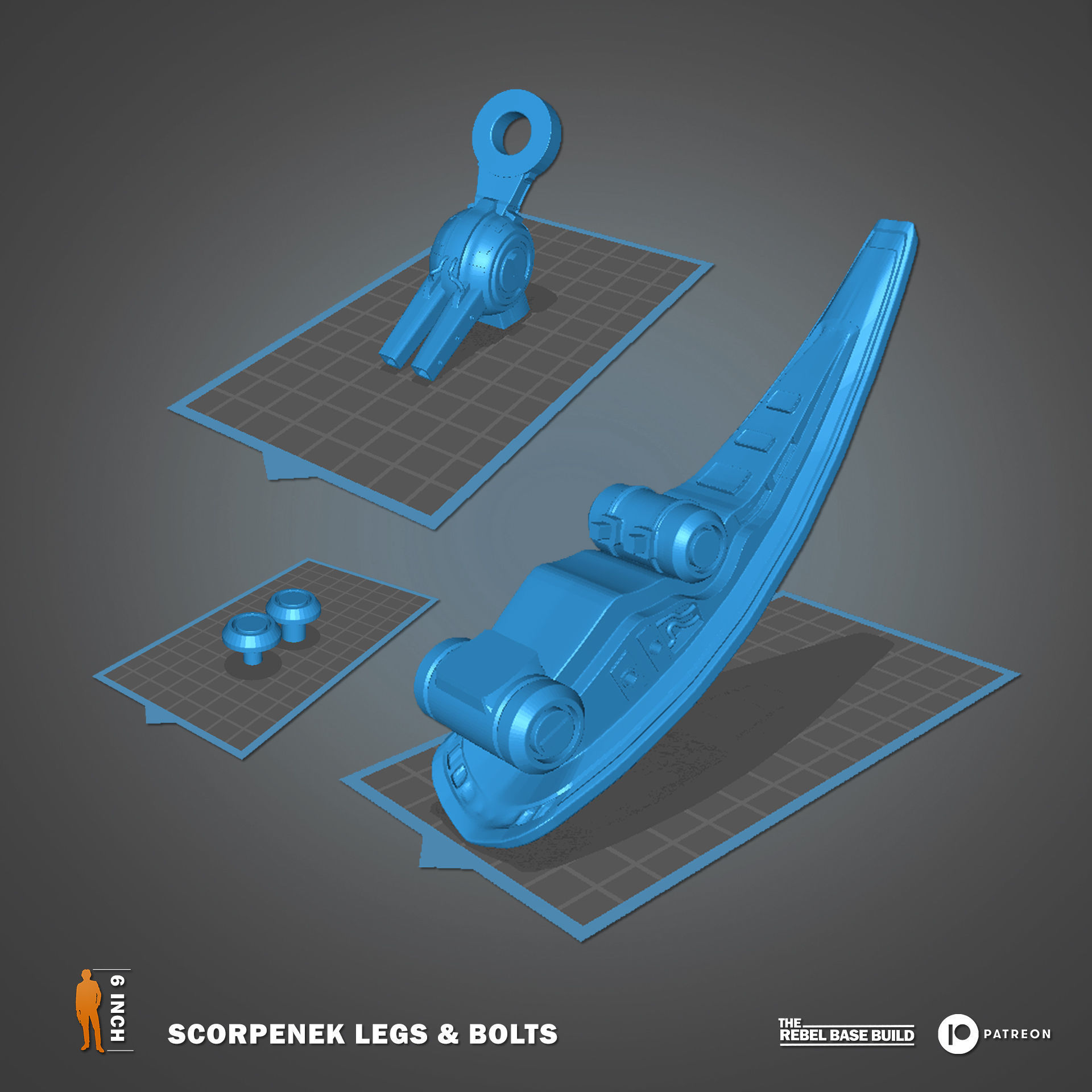 Black Series Scorpenek Droid - cut for smaller printers 3D model_5