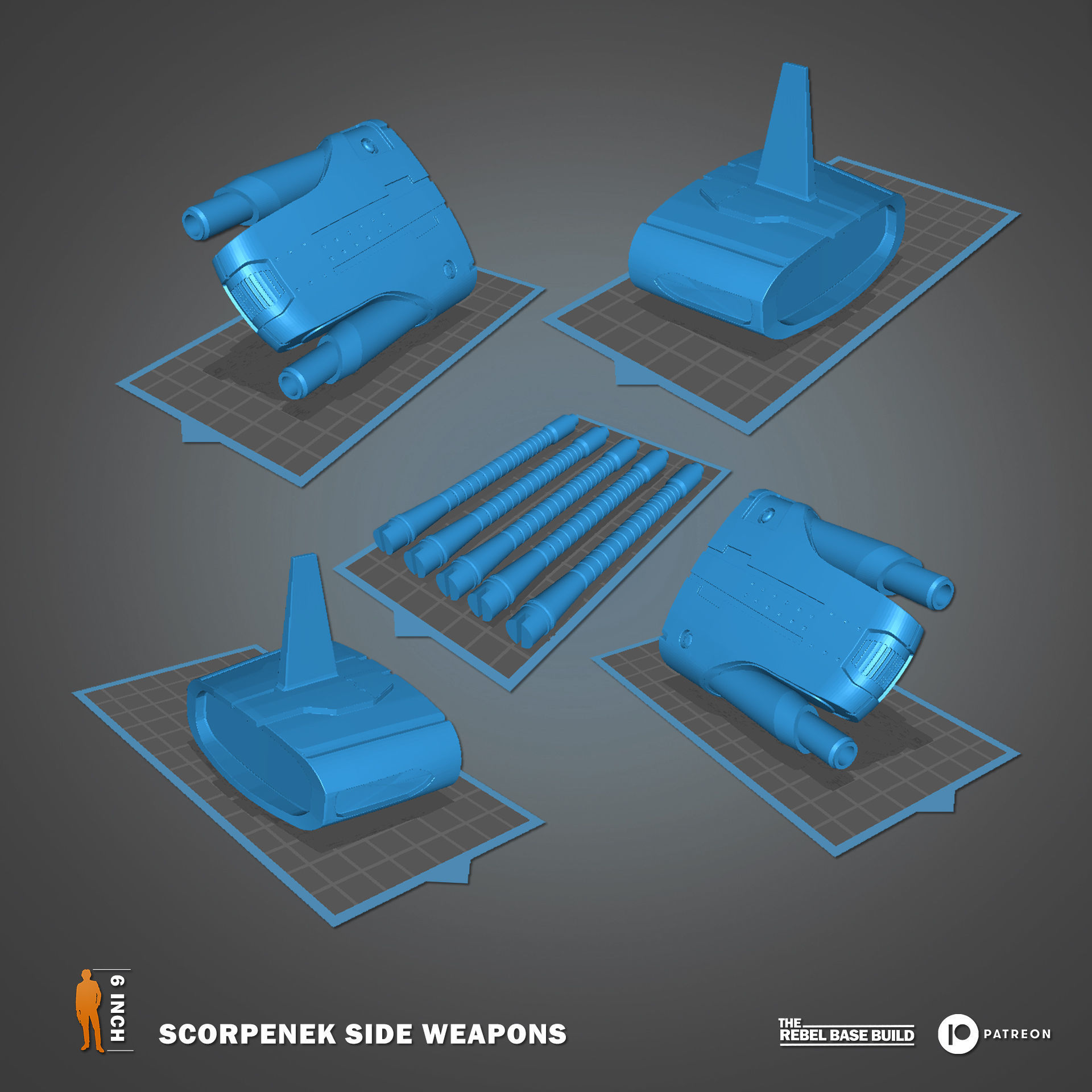 Black Series Scorpenek Droid - cut for smaller printers 3D model_2