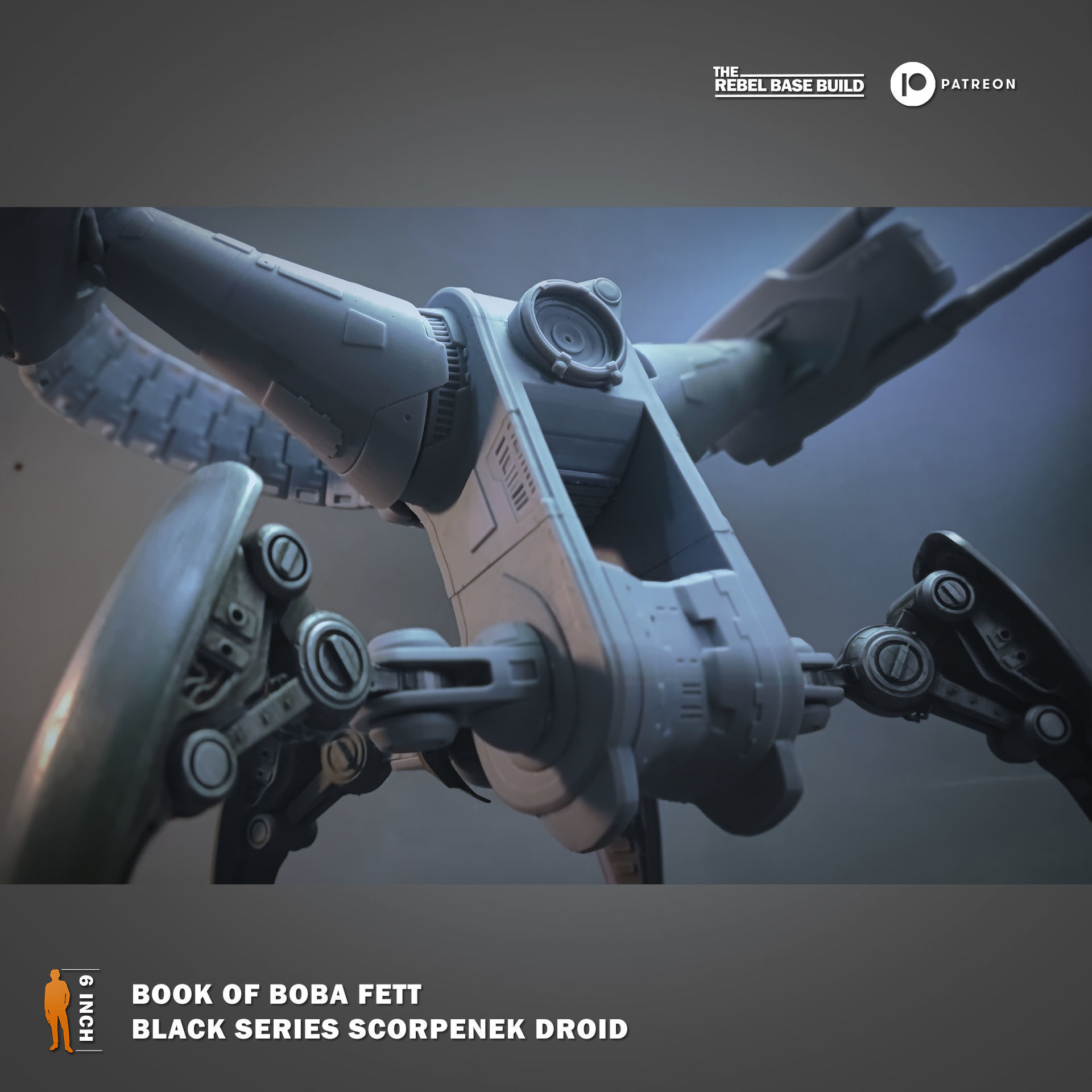 Black Series Scorpenek Droid - cut for smaller printers 3D model_1