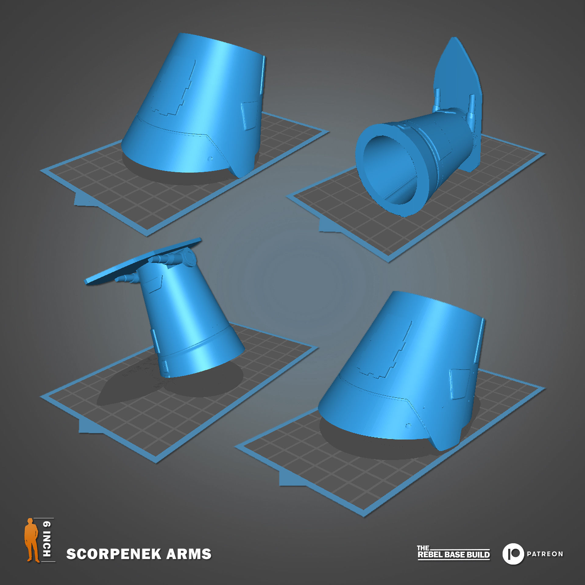 Black Series Scorpenek Droid - cut for smaller printers 3D model_3