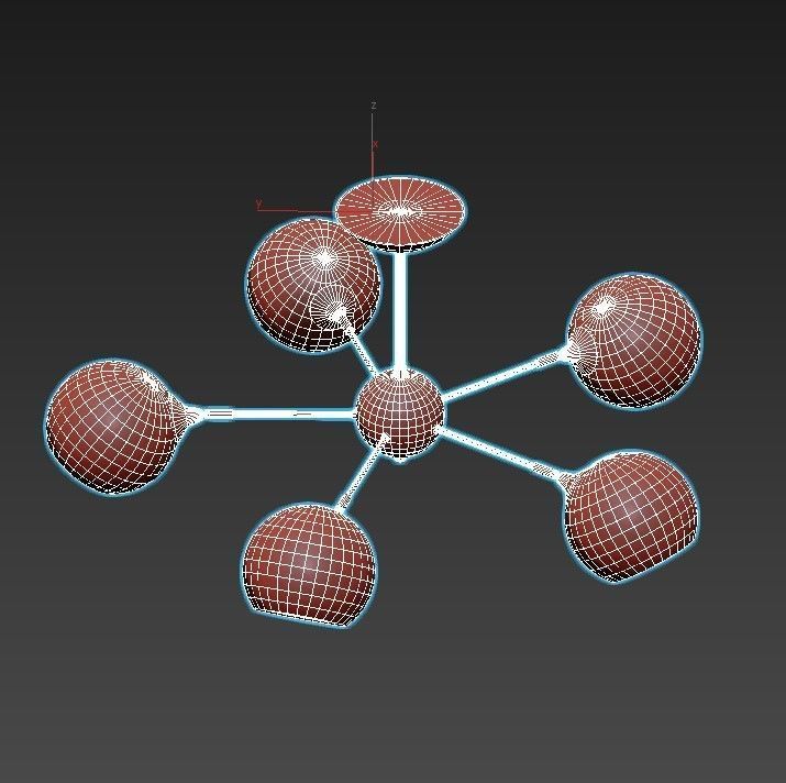 lagos-a2708pl-5bk five light chandelier with glass globes 3D model_6