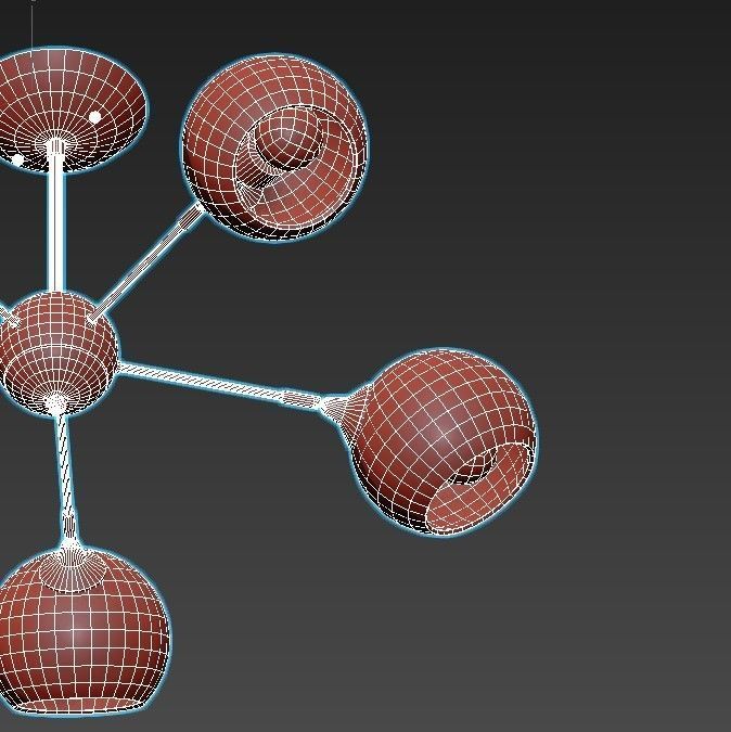 lagos-a2708pl-5bk five light chandelier with glass globes 3D model_7