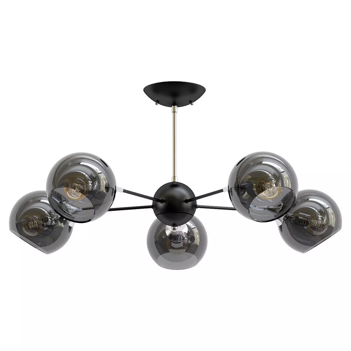 lagos-a2708pl-5bk five light chandelier with glass globes 3D model_0