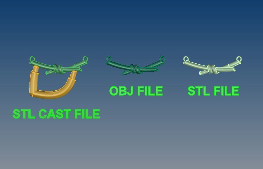 Bar Knot Pendant 3D print model_7